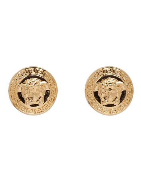 versace mens stud earrings|real gold Versace earrings.